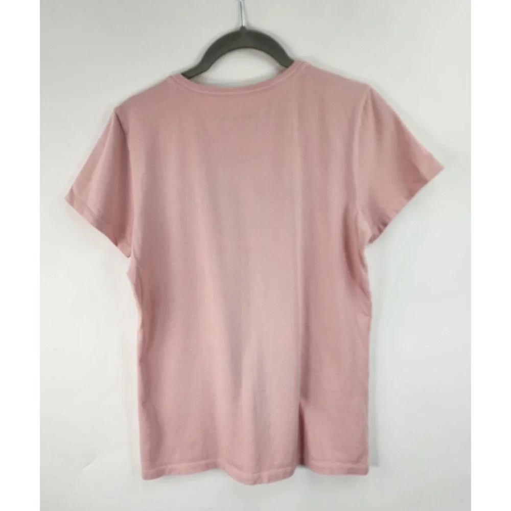 Life Is Good Crusher Top Women's S Pink Short Sleeve V Neck Simplify Tee Camping